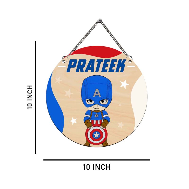 Personalized CaptainAmerica568 Superhero Wall Hanging For Kids Room, Living Room, Bedroom Decor Birthday Return Gift Stylish Wall Art Decoration